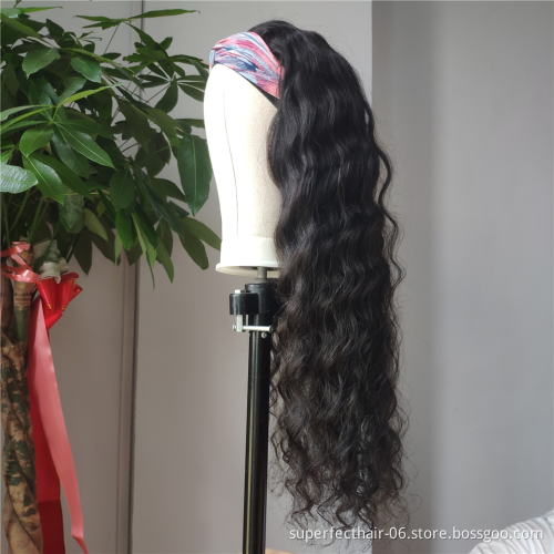 150% 180% Density Headband Wig Yaki Human Hair For Black Women With Headband Malaysian Loose Deep Headband Human Hair Wigs